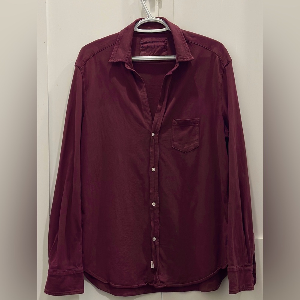 Women’s Frank & Eileen Eggplant Tee Lab Shirt, size Large